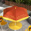 Outsunny Kids Bistro Set Lion Themed w/Adjustable Parasol 4 Pieces Yellow