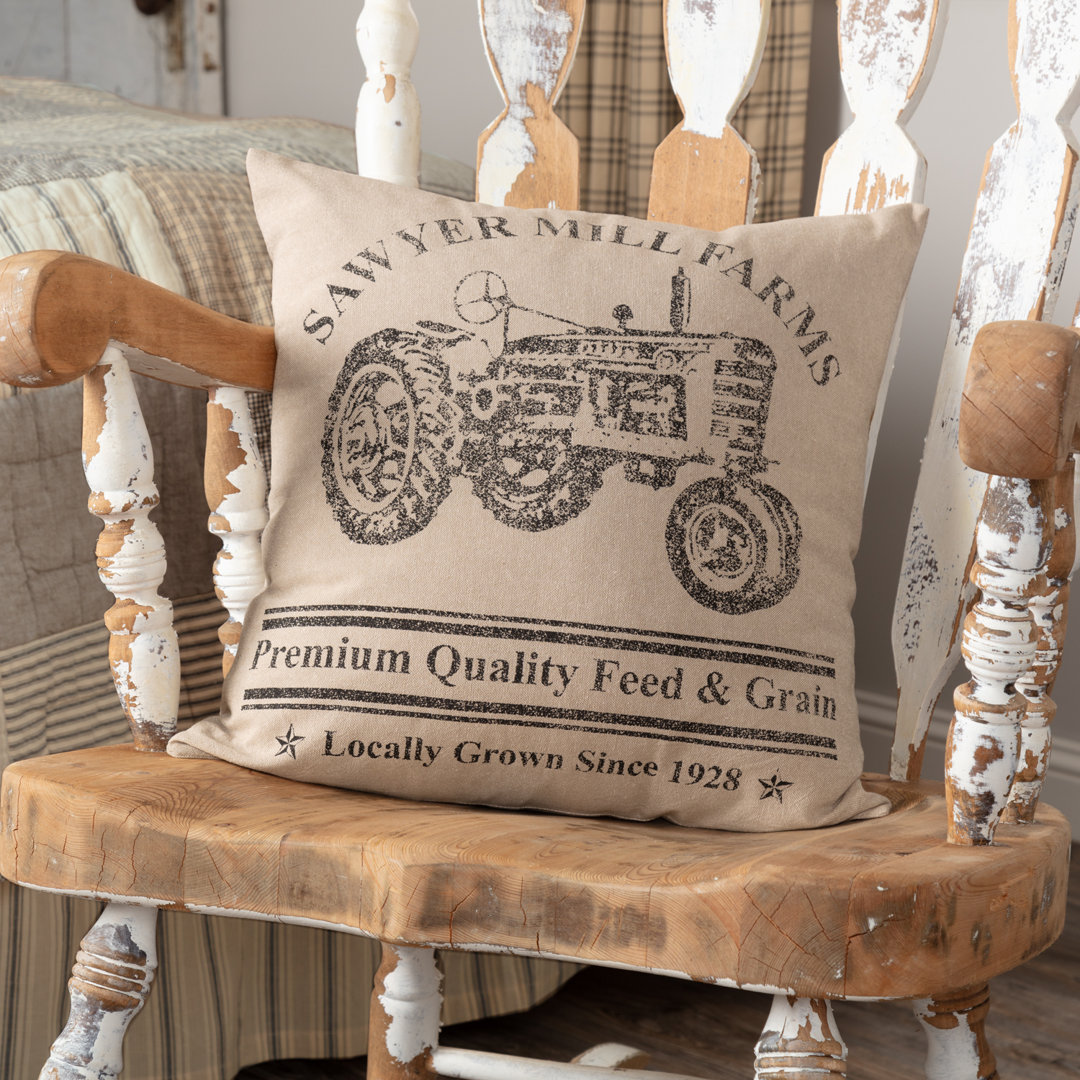 Sawyer Mill Tractor Square Cotton Pillow Cover & Insert VHC Brands
