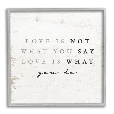 «Love Is What You Do», impression encadrée sur bois