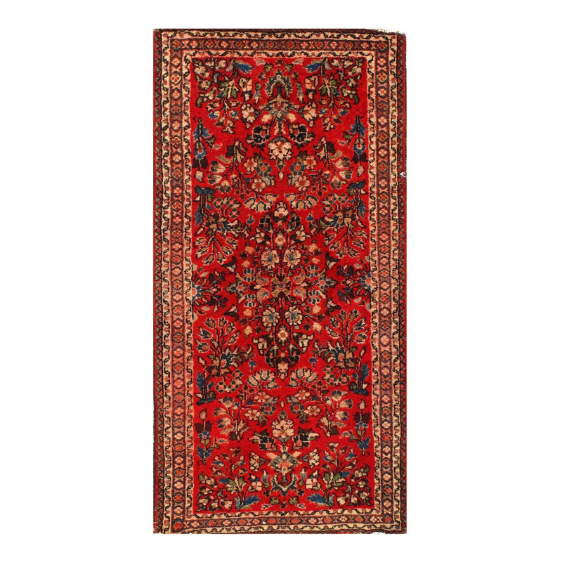 Floral Area Rug in Red