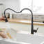 Robinet de cuisine noir mat avec douchette extractible - Contrôle par l'utilisateur pour une utilisation pratique-1565170418