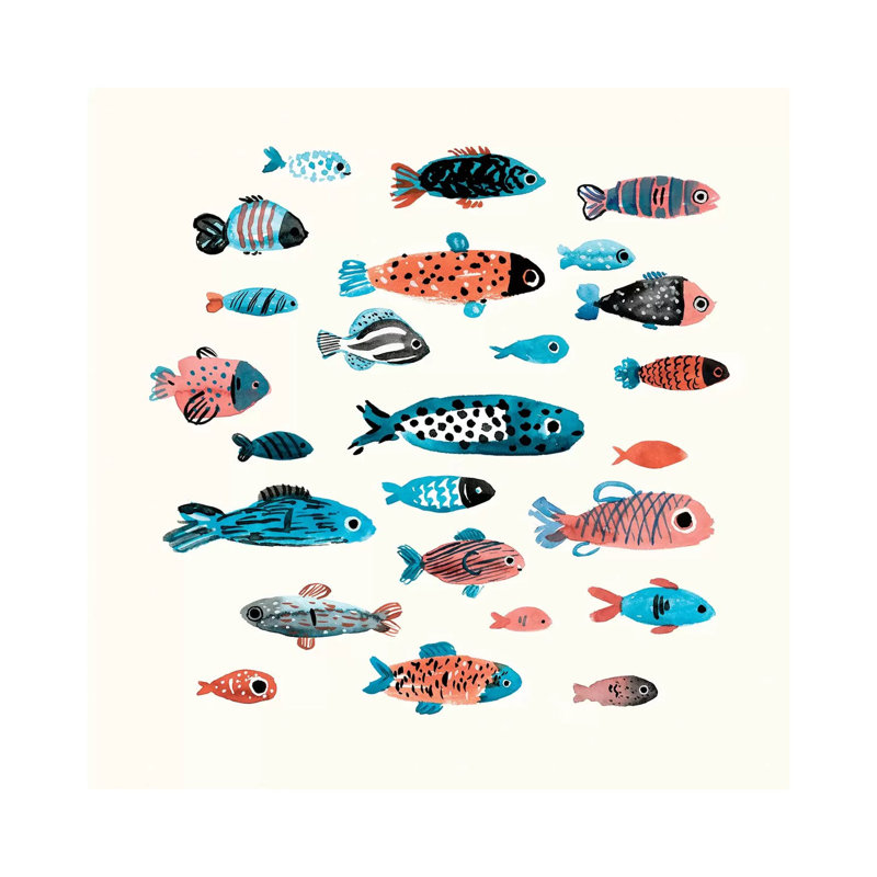 Fish School I by Annie Warren - Wrapped Canvas Print, 45.72 cm H x 45.72 cm W x 1.91 cm D