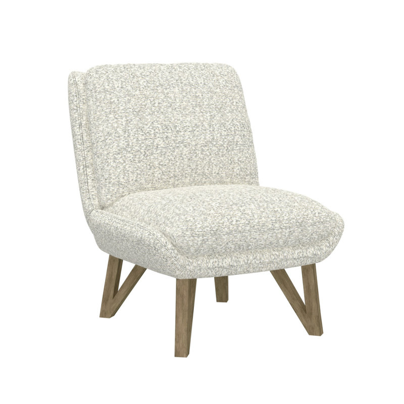 Fauteuil d'appoint sans accoudoirs Wallace & Bay Emerse, Tissu blanc