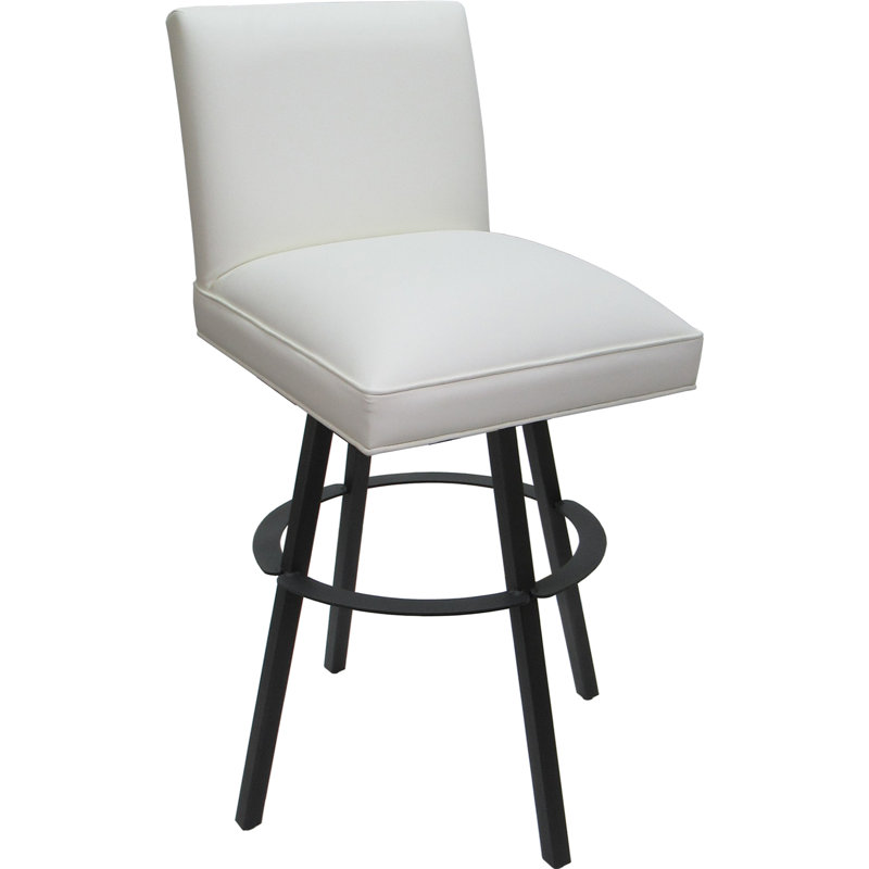 Tabouret de bar pivotant en métal - siège d'une hauteur de 30 po, Blanc / Gris