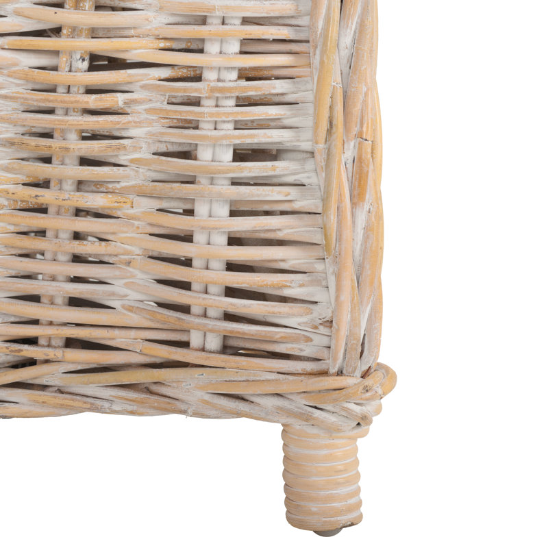 Hahn Upholstered Armchair, Natural White Wash, Beige Cotton