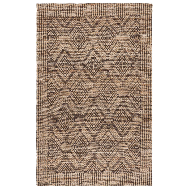 Tapis géométrique en fibre naturelle 564 jacquard, Rectangulaire 3 pi x 5 pi
