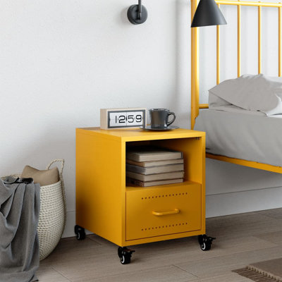 Ameara 36cm W Steel Bedside Table