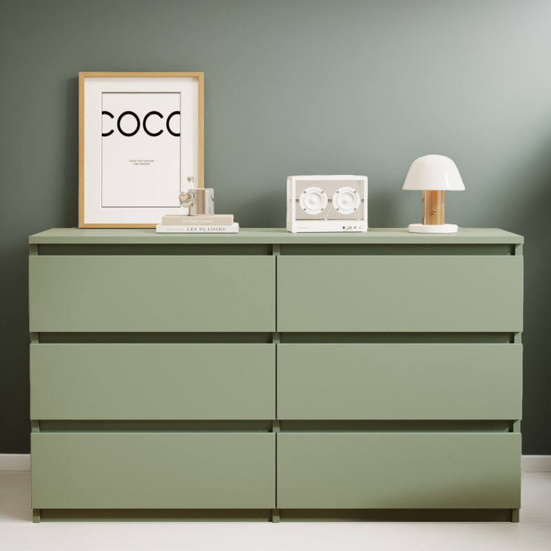 Commode 6 tiroirs Bisset, Vert