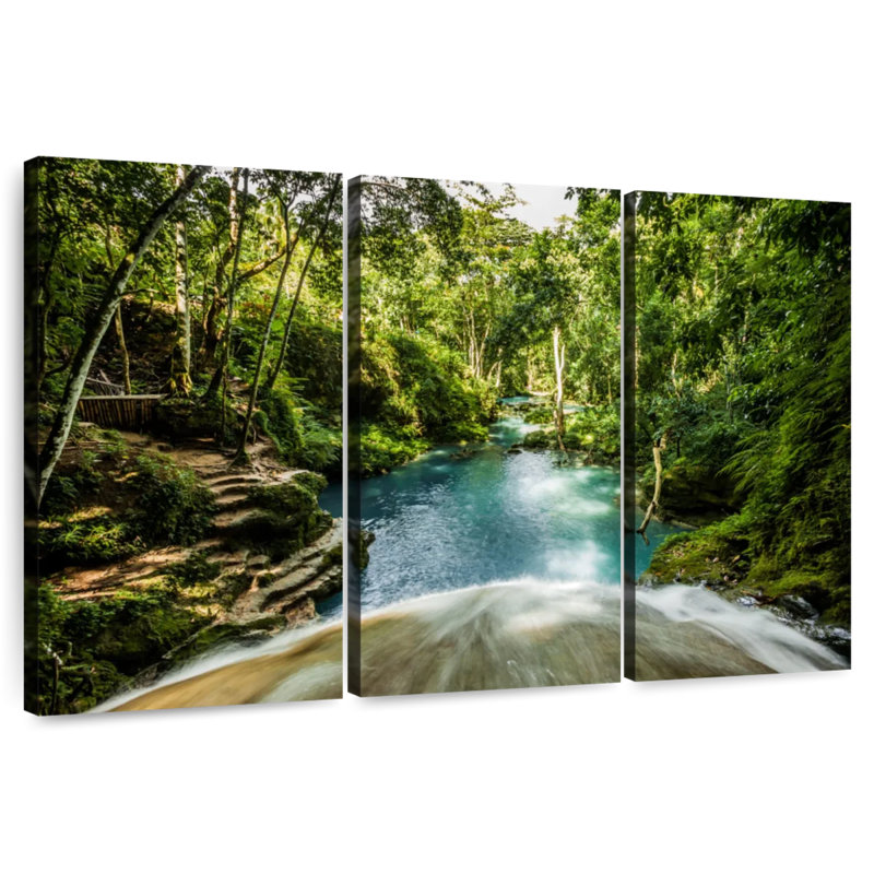 Alvord Jamaican Waterfall Paradise, H 42 po x l 65 po