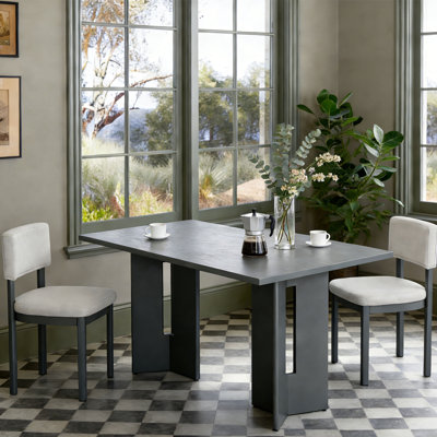 60 Inch Long Modern Farmhouse Dining Table, Wood  Cross Leg Rectangular Kitchen Table