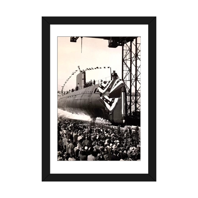 « uss nautilus border into the thames river » par stocktrek images, reproduction d’impression sur toile tendue, Blanc