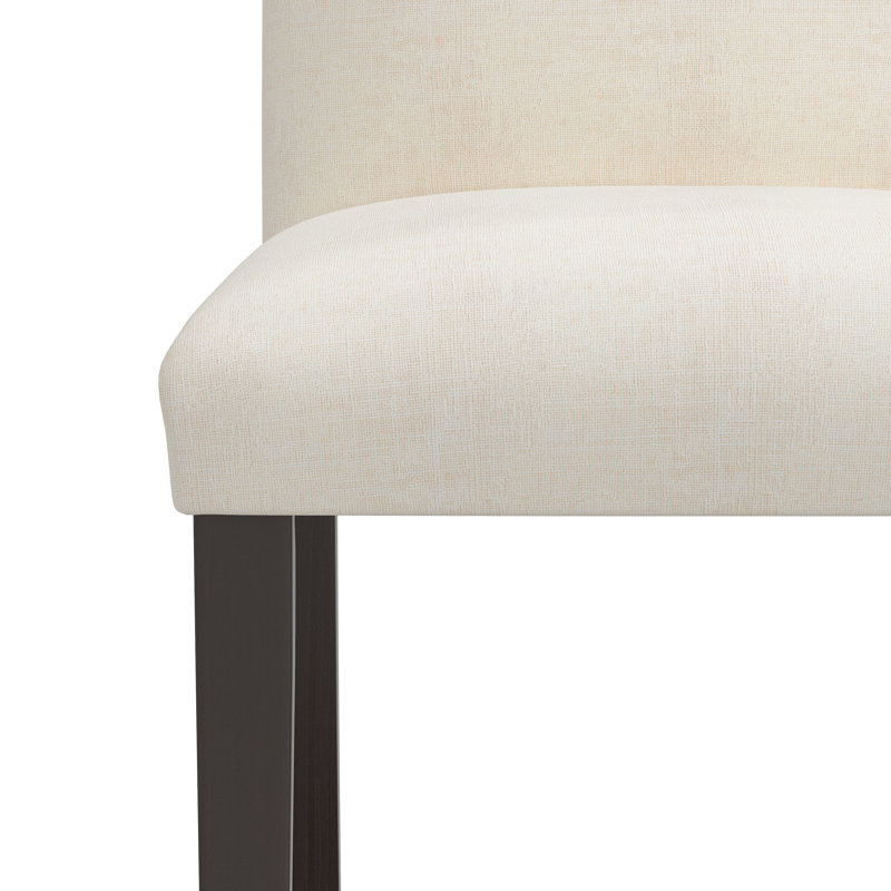 20'' H Upholstered Dining Chair, Zuma White Textured Linen, Ancient Stewart Red