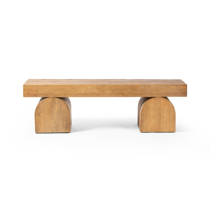 Francois 60" Solid Wood Bench, Reclaimed Natural Elm
