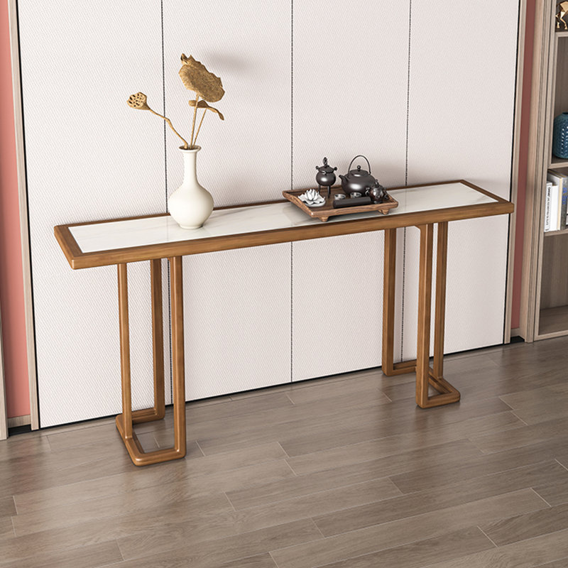 Console de style chinois simple et moderne., Blanc / Brun