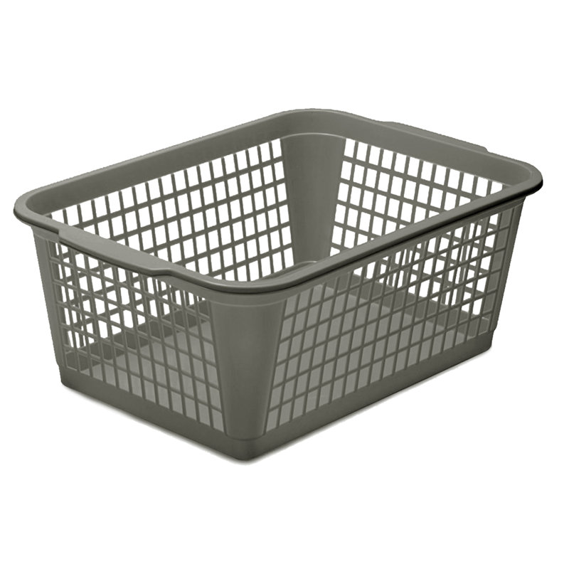 Panier de plastique, 14 x 12 x 14, gris, 1