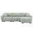 Harper L-Shaped Boucle Sectional Sofa with Movable Ottoman & Pillows-667369662