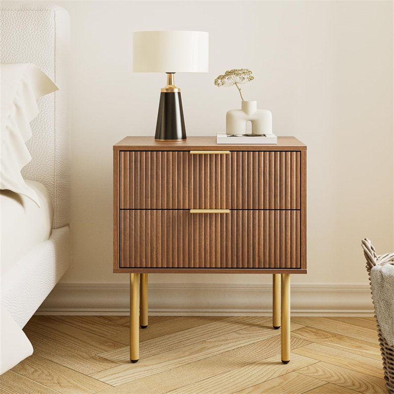 39cm W Metal Bedside Table