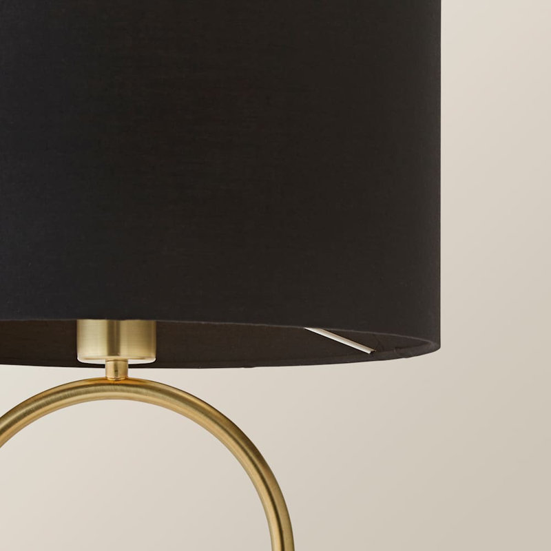 Alechandre Metal Table Lamp, Yes, Cotton / Cotton Blend, Black