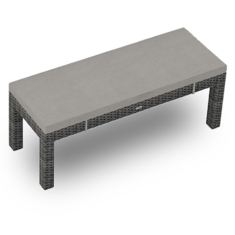 District Outdoor Dining Bench, Canvas Charcoal Sunbrella® Canvas