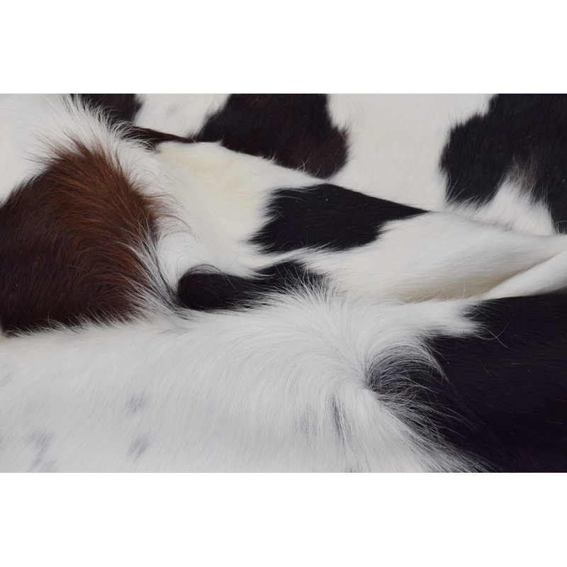 Tapis noir en cuir de vache véritable Nottingham