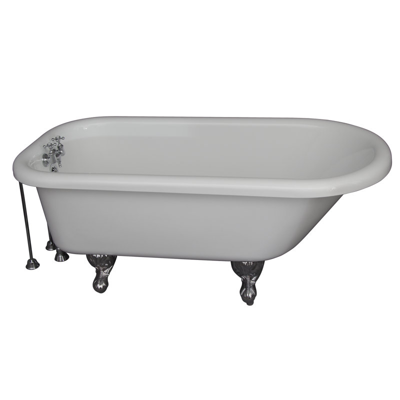 60'' x 30'' Soaking Acrylic Bathtub with Faucet