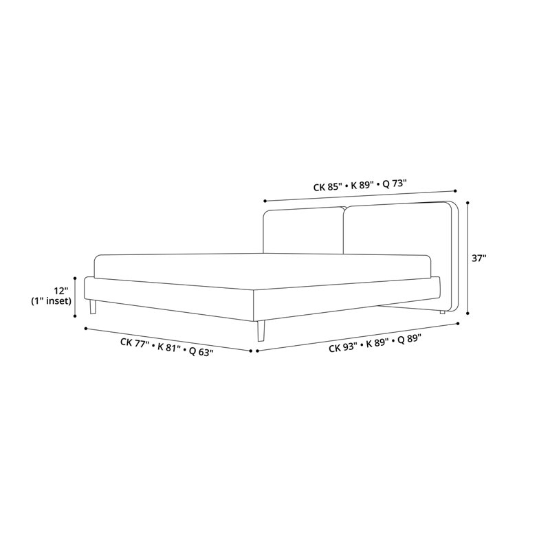 Cledus Upholstered Bed, Queen