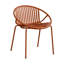 Ensemble de salle à manger d'extérieur moderne en métal et polypropylène avec chaise empilable, orange et noir-1875938997