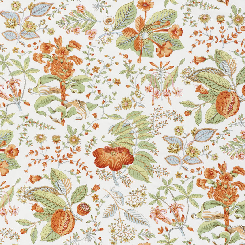 Tissu botanique grenade, Orange