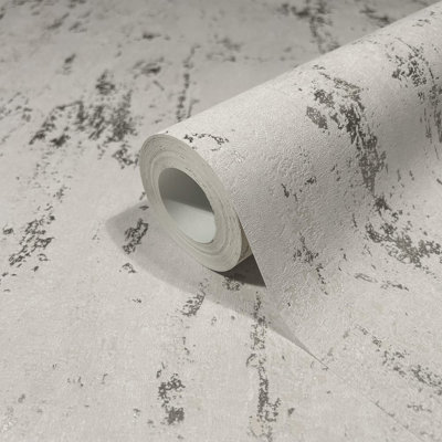 City Romance Collection Metallic Industrial Distressed Wallpaper Roll