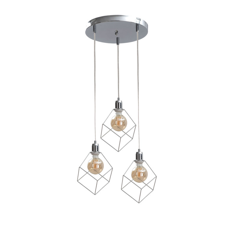 Bohannon 3 - Light Geometric Pendant, Silver, Silver