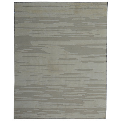 Wool Abstract Area Rug in Ivory