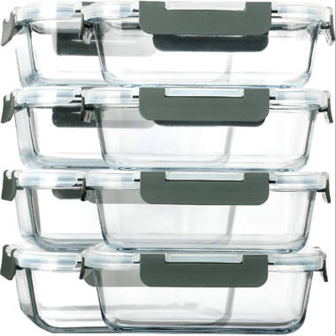Prime Cook RECTANGULAR GLASS FOOD CONTAINER WITH LID 3 Piece SET - clear -  On Sale - Bed Bath & Beyond - 32274973
