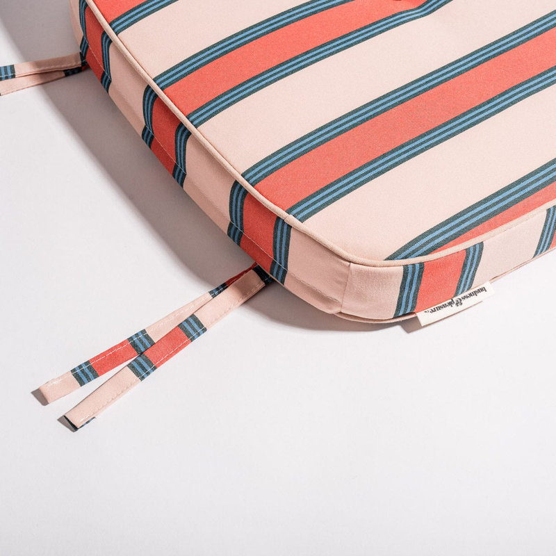 AL Fresco Dining Chair Cushion, Bistro Pink Striped