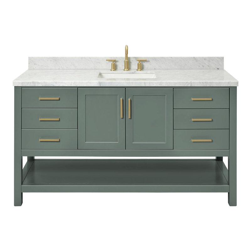 Magnolia Bath Vanity Rectangular Basin S061SCWRV, Vintage Green, Rectangular