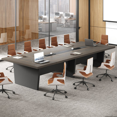 Table de conférence ergonomique moderne avec gestion des câbles et conception polyvalente