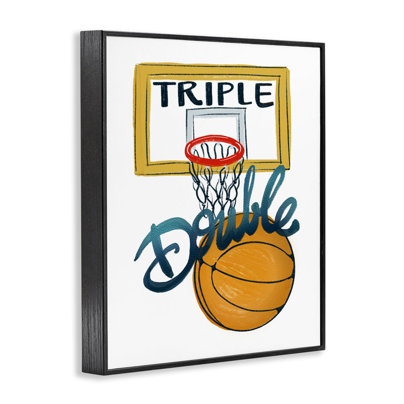 Giclée encadrée de basketball triple, design par Connie Summers, Giclée encadrée noir minuit, H 30 po x l 24 po