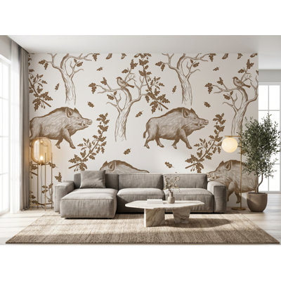 Antonial 8.33' L x 100" W Wallpaper Panel, 100"W x 100"H, Pre-Pasted Paper