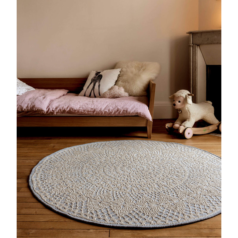 Round Geometric Hand Woven Area Rug, Round 200cm