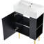 Armoire de salle de bain 21,6 po avec lavabo en céramique et rangement de meuble-lavabo noir à droite-2007362640