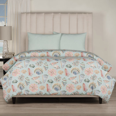 Magnolia Home Fashions Longboat Coral 100% Cotton Luxury Duvet Cover and Sham Set