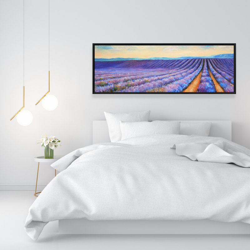 Lavender Fields Botanical Bedroom Canvas | Contemporary Home Decor