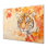 Tigre dans les feuilles d'automne II - animaux, décoration murale en métal, impression sur tigre