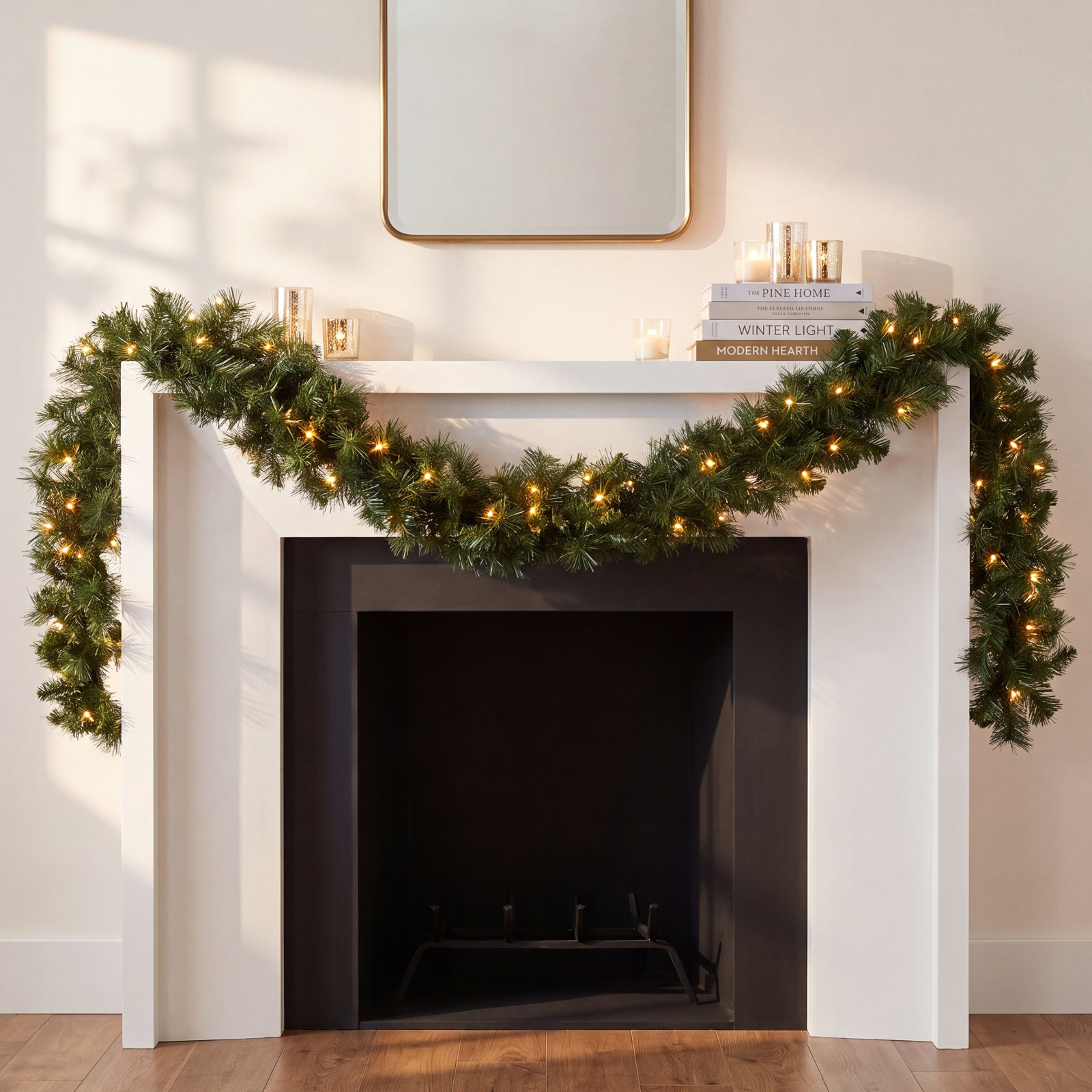 108" Frosted Pre-Lit Christmas Garland