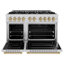 ZLINE Autograph 48" Classic DuraSnow Gas Range w/ 8 Burners & Bronze Accents-1418683388-1438165535