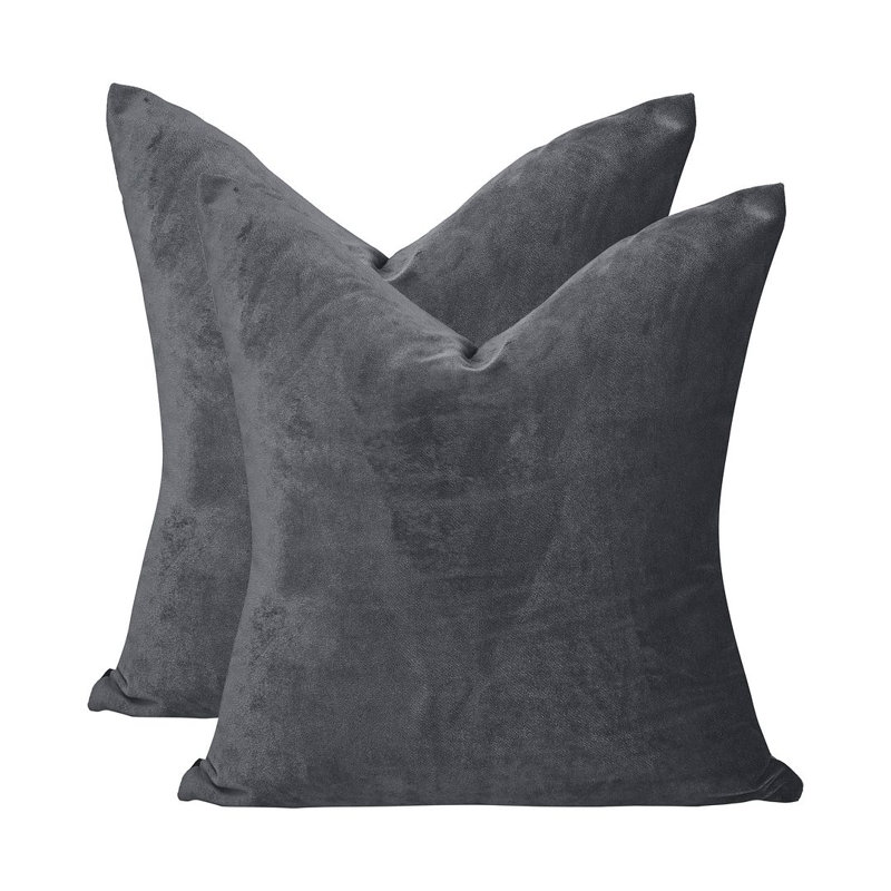 Matte Velvet Cushion Cover - 1 Pc, 30cm x 30cm, Gray