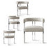 Ensemble de 4 fauteuils de salle à manger rembourrés en argent 18,3 po (4 pièces)