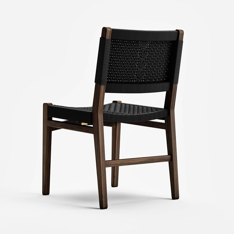 Chontales Dining Chair, Black V Braided Cord, Coffee