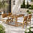 5-Piece Acacia Wood Patio Dining Set with Adjustable Legs