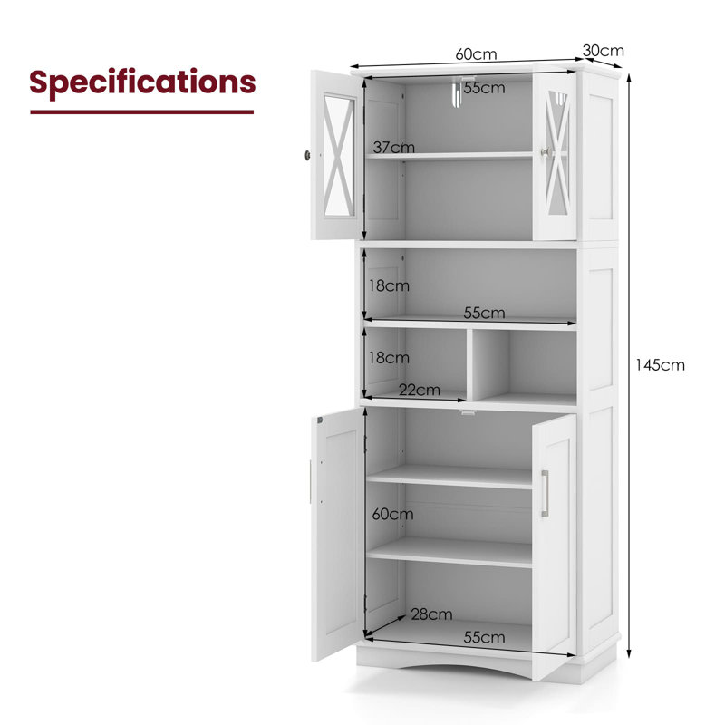 Freestanding Bathroom Cabinet, White