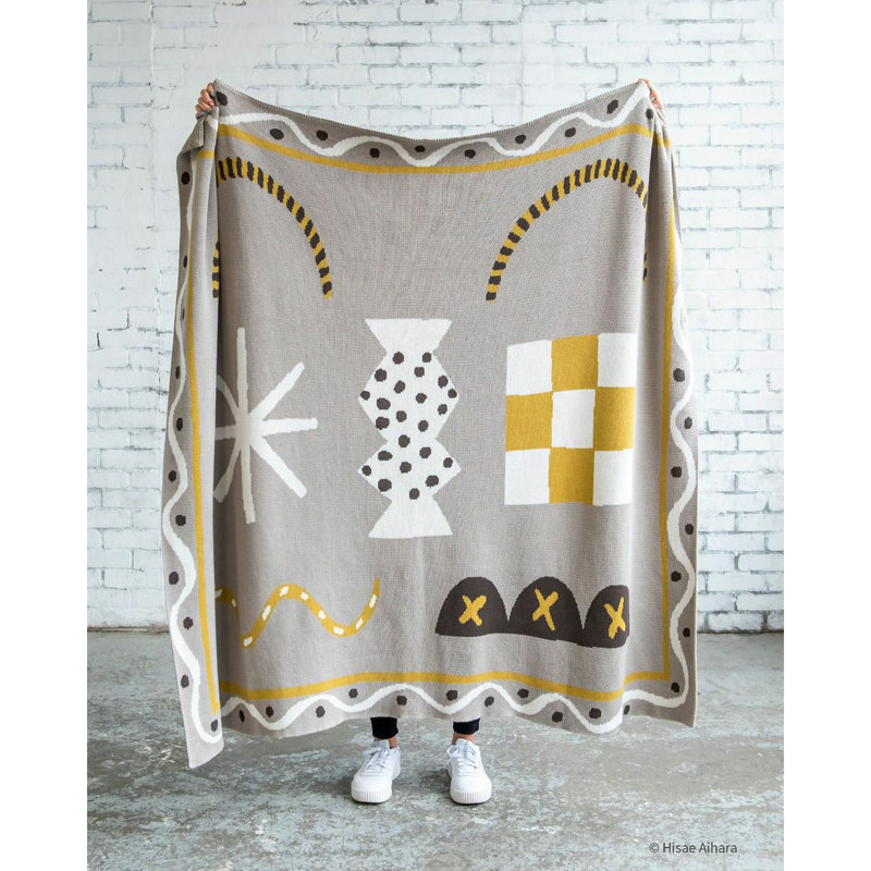 Henri Throw Blanket, Hazy Citrus, Egyptian Cotton